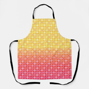 Yellow Red gradient plaid pattern Apron