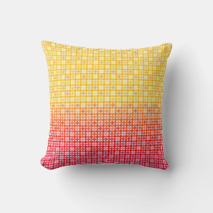 Yellow Red gradient plaid pattern Cushion
