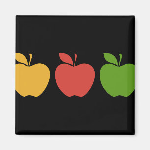 Yellow Red Green Apple Magnet