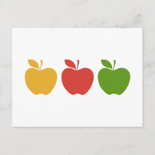 Yellow Red Green Apple Postcard