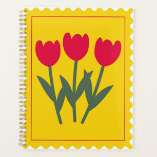 Yellow Red Green Floral Stamp for Resolutions Planner