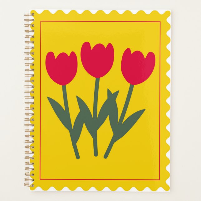 Yellow Red Green Floral Stamp for Resolutions Planner (Front)