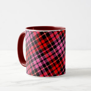 Yellow Red Green Plaid Tartan Design  Mug