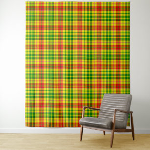 Yellow Red Green Plaid Tartan Design Tapestry