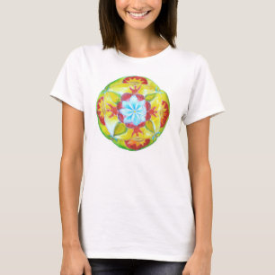 Yellow Red Hand Painted Yoga Mandala Tank Top