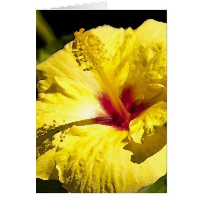Yellow/Red Hibiscus Card (Front)