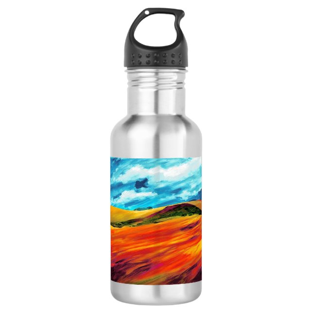 Yellow Red Hills 532 Ml Water Bottle (Front)