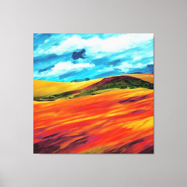 Yellow Red Hills Canvas Print (Front)