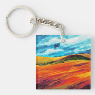 Yellow Red Hills Key Ring