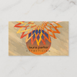Yellow Red Lotus Flower Yoga Holistic Meditation Business Card