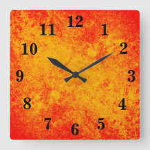 Yellow Red Orange Watercolor Acrylic Wall Clock