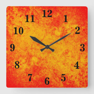 Yellow Red Orange Watercolor Acrylic Wall Clock