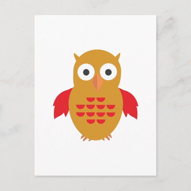 Yellow & Red Owl  Postcard (Front)
