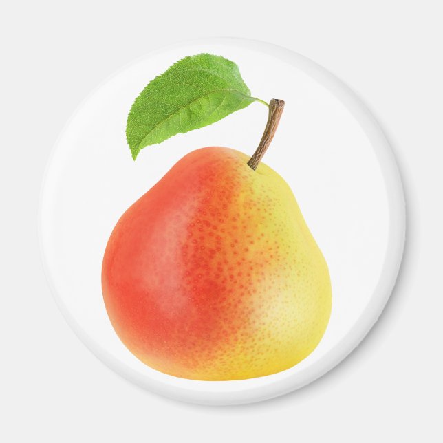 Yellow red pear magnet (Front)