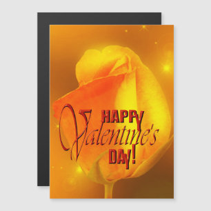 Yellow Red Rose Valentine's Day Magnetic Card