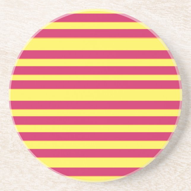 Yellow, Red Spring Mood Lines   Coasters (Front)