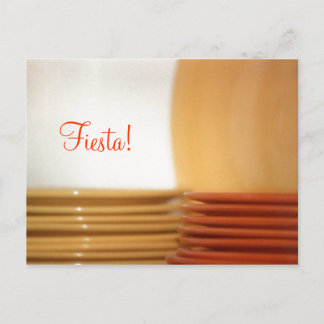 Yellow & Red Stacked Fiesta Plates Postcard