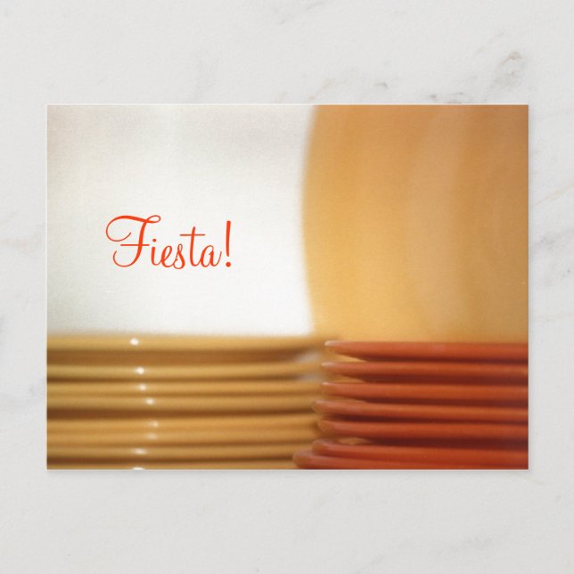 Yellow & Red Stacked Fiesta Plates Postcard (Front)