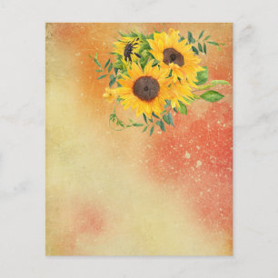 Yellow & Red Sunflower Scrapbook Paper