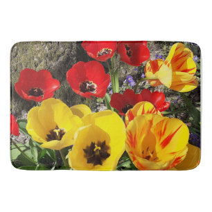 Yellow & Red Tulips Bath Mat