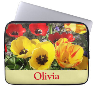 Yellow & Red Tulips Laptop Sleeve