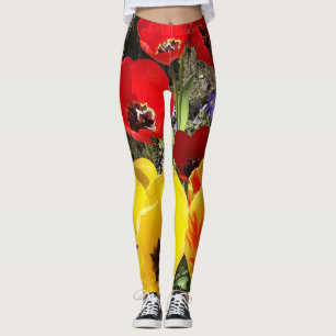 Yellow & Red Tulips  Leggings