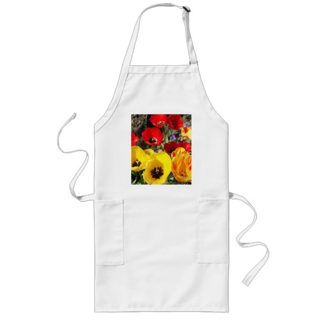 Yellow & Red Tulips  Long Apron (Front)