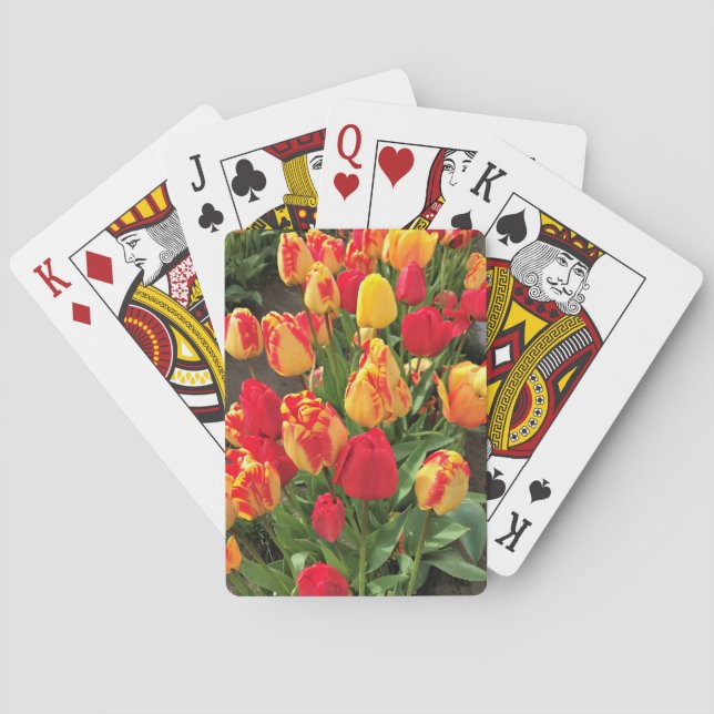 Yellow & Red Tulips Playing Cards (Back)
