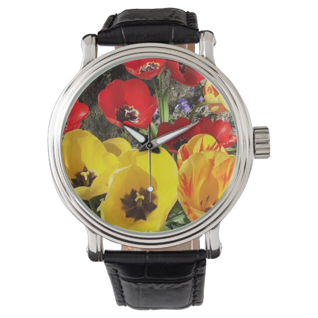 Yellow & Red Tulips  Watch (Front)