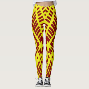 Yellow & red vibrant "Ratti_Creative_Arts" Leggings