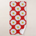 Yellow Red White Daisy Pattern