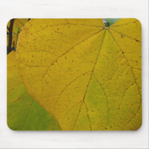 Yellow Redbud Leaves Autumn Nature Photography Mouse Mat