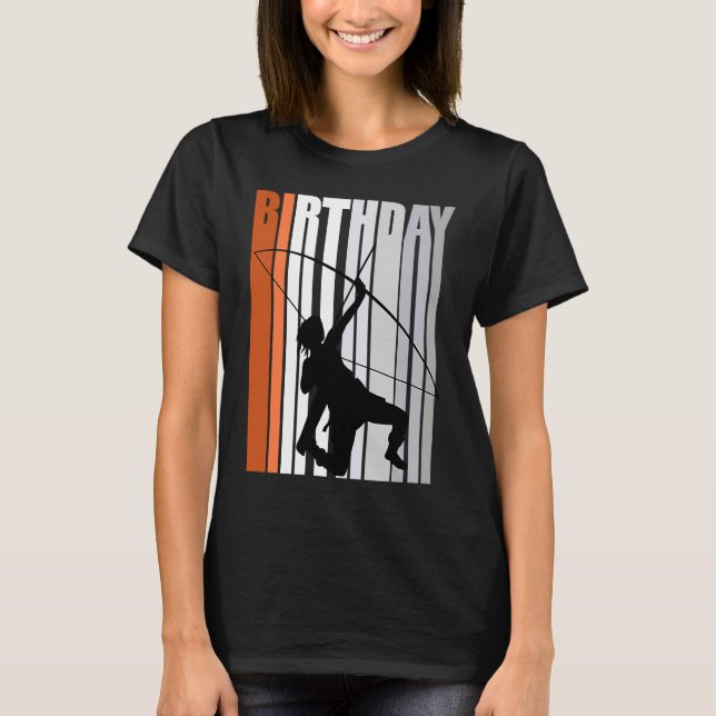 Yellow Retro Archer Archery Bow Arrow Teenagers T-Shirt (Front)