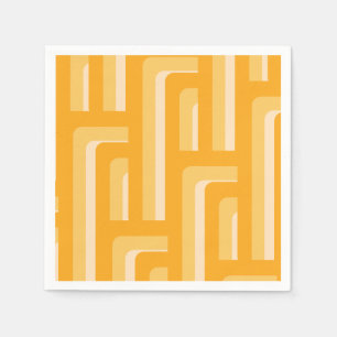 Yellow Retro Geometric Napkin