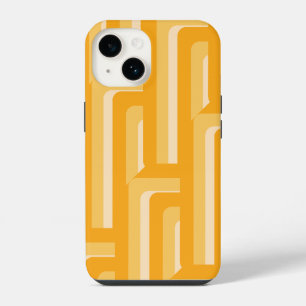 Yellow Retro Geometric Pattern iPhone 14 Case