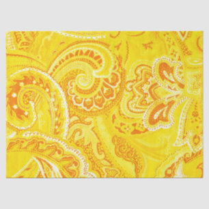 Yellow Retro Paisley Bandanna/Bandanna Tissue Paper