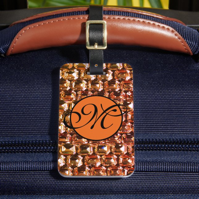 Yellow Rhinestone yellow diamonds gemstone   Luggage Tag (Front Insitu 2)