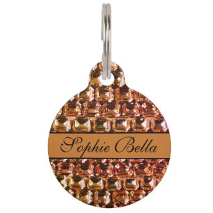 Yellow Rhinestone, yellow diamonds, gemstone Pet Tag
