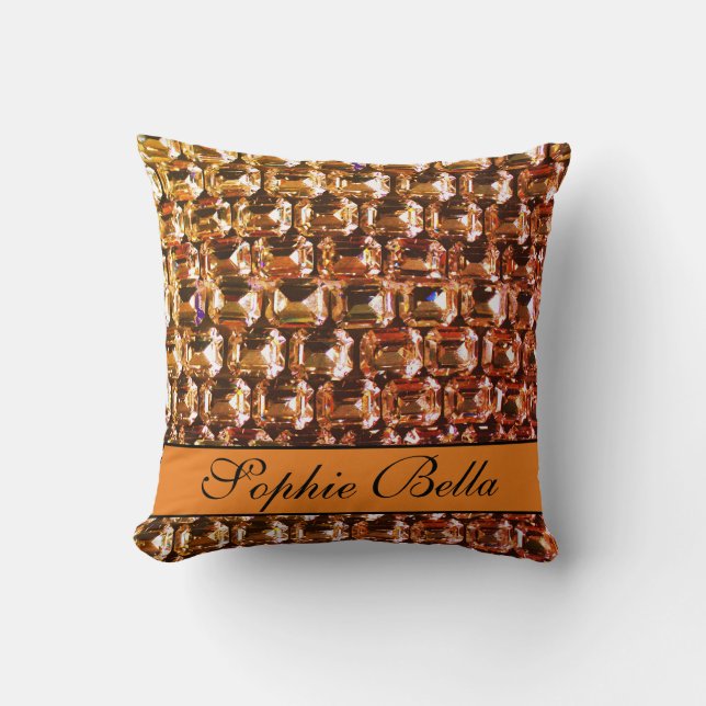 Yellow Rhinestone, yellow diamonds, gemstones Cushion (Front)