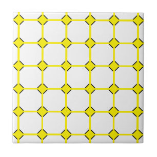 Yellow Rhombus Ceramic Tile, Small (4.25" x 4.25") Tile