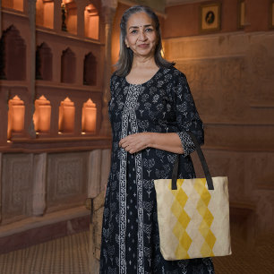 yellow rhombus tote bag