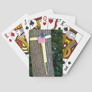 Yellow Ribbon and American Flag Playing Cards