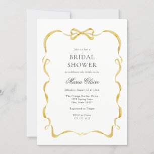 Yellow Ribbon and Bows Bridal Shower Invitation