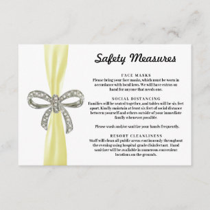 Yellow Ribbon Diamond Bow Safety Measures Enclosure Card