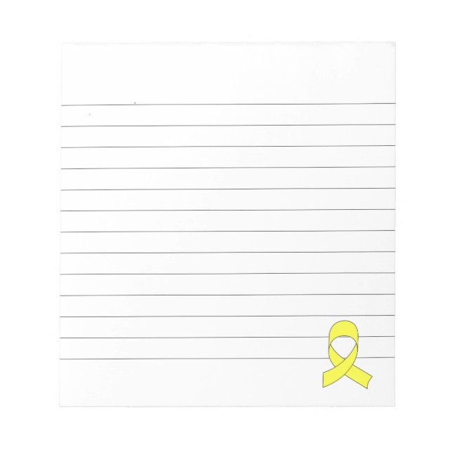 Yellow Ribbon Drawing Lined Notepad (Front)