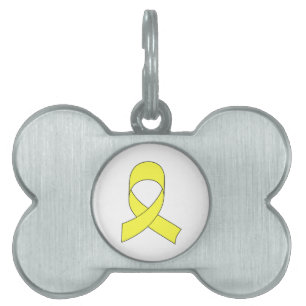 Yellow Ribbon Drawing Pet ID Tag