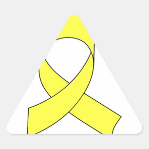 Yellow Ribbon Drawing Triangle Sticker