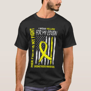 Yellow Ribbon Endometriosis Awareness Cousin Flag T-Shirt