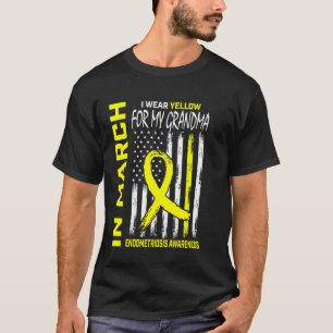 Yellow Ribbon Endometriosis Awareness Grandma Amer T-Shirt