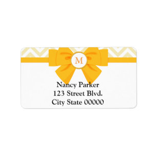 Yellow Ribbon Monogram Label